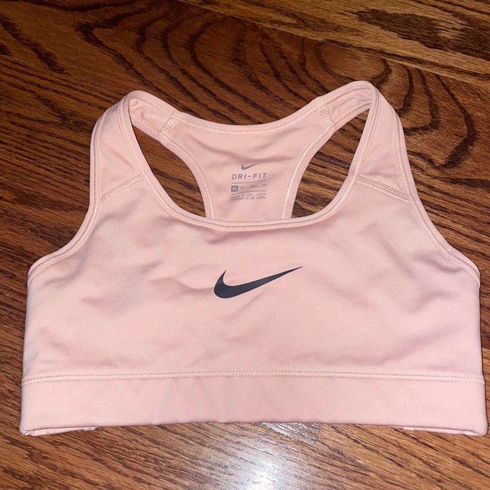 Pink Nike sports bra